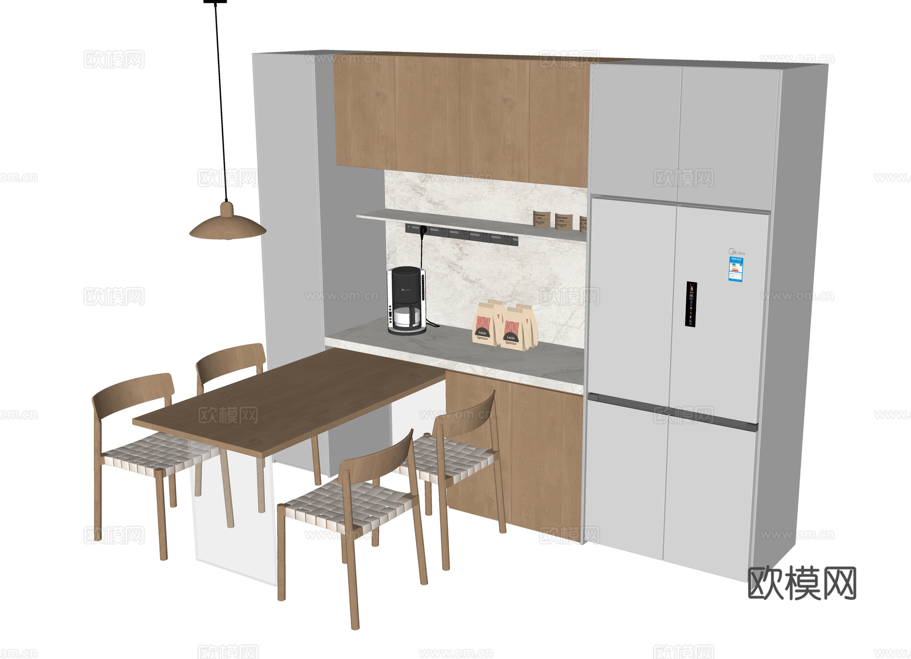 现代餐桌椅 餐椅 餐桌su模型