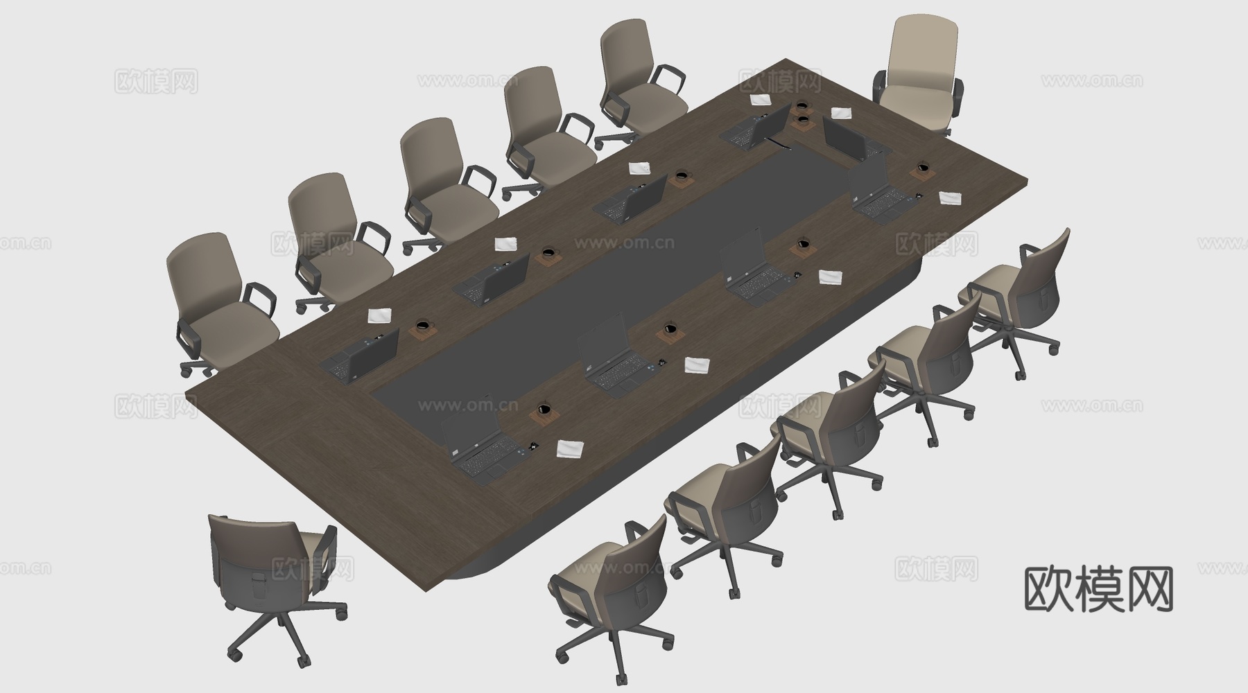 现代会议桌椅 办公桌椅su模型