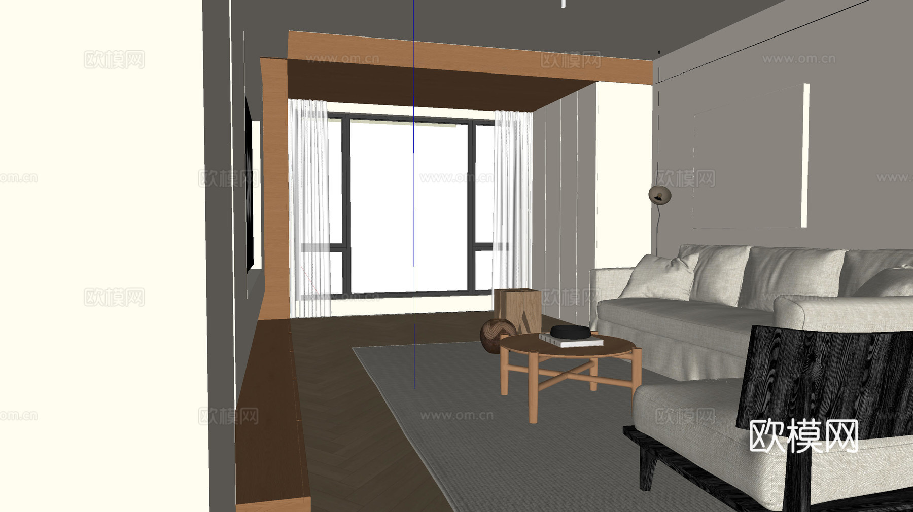 原木风客餐厅su模型