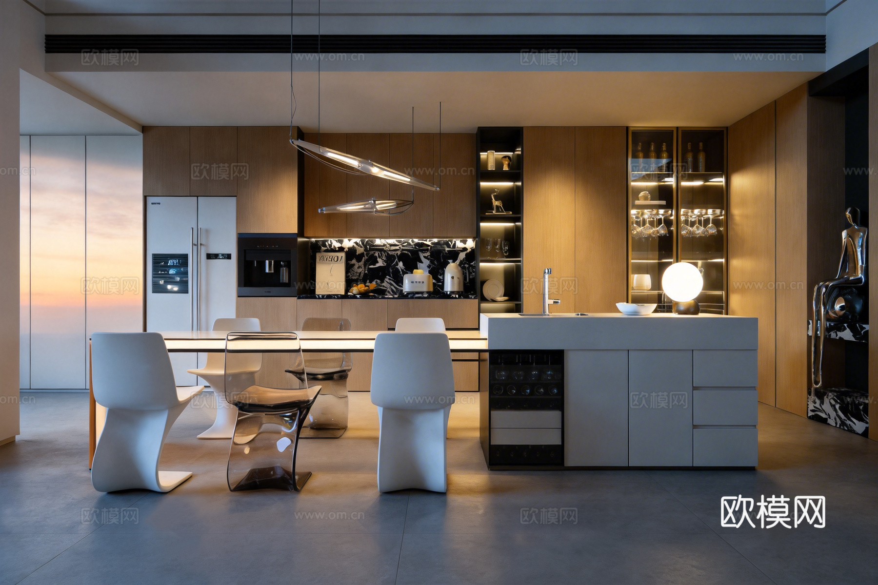 餐桌椅组合 餐厅su模型