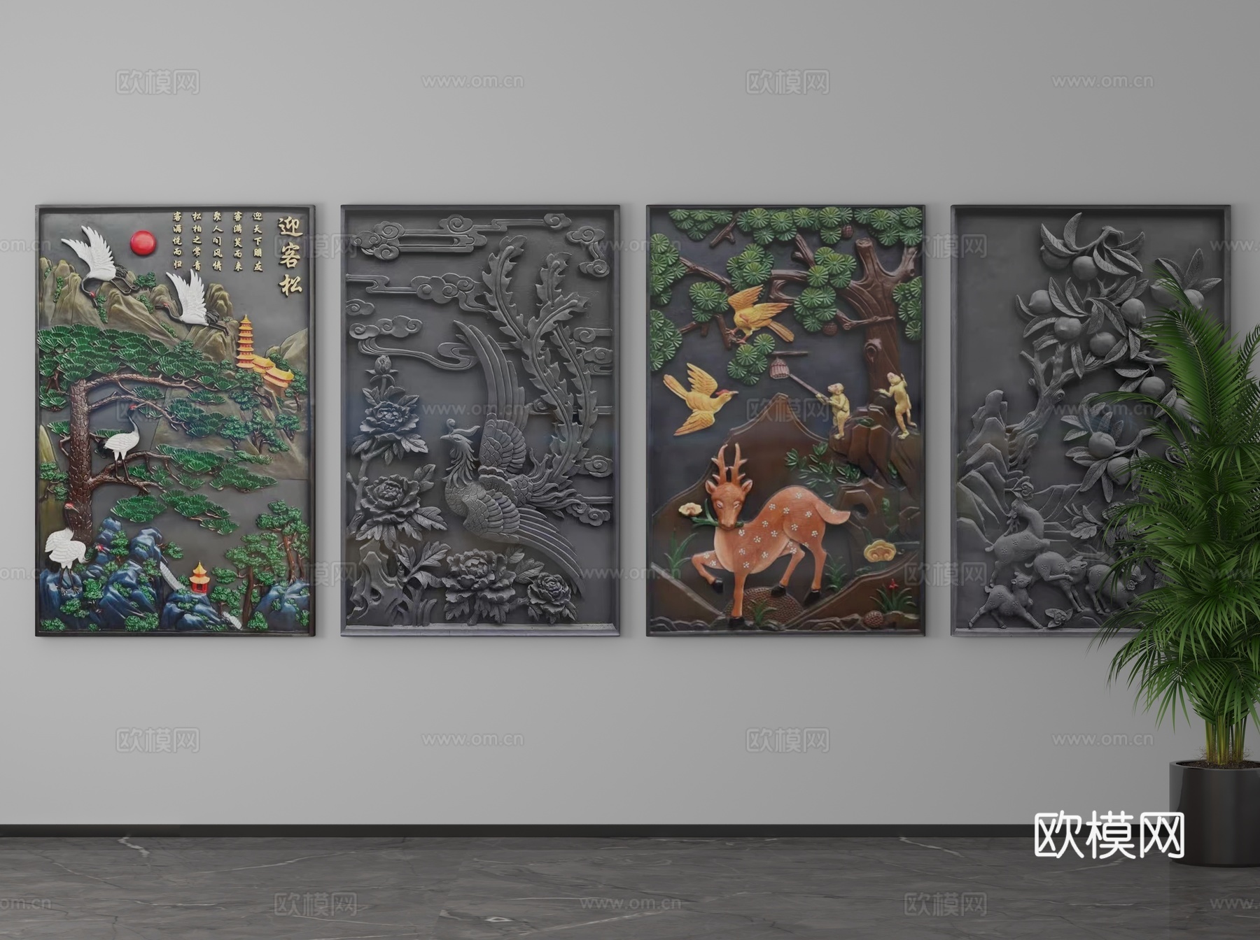 现代挂画3d模型下载