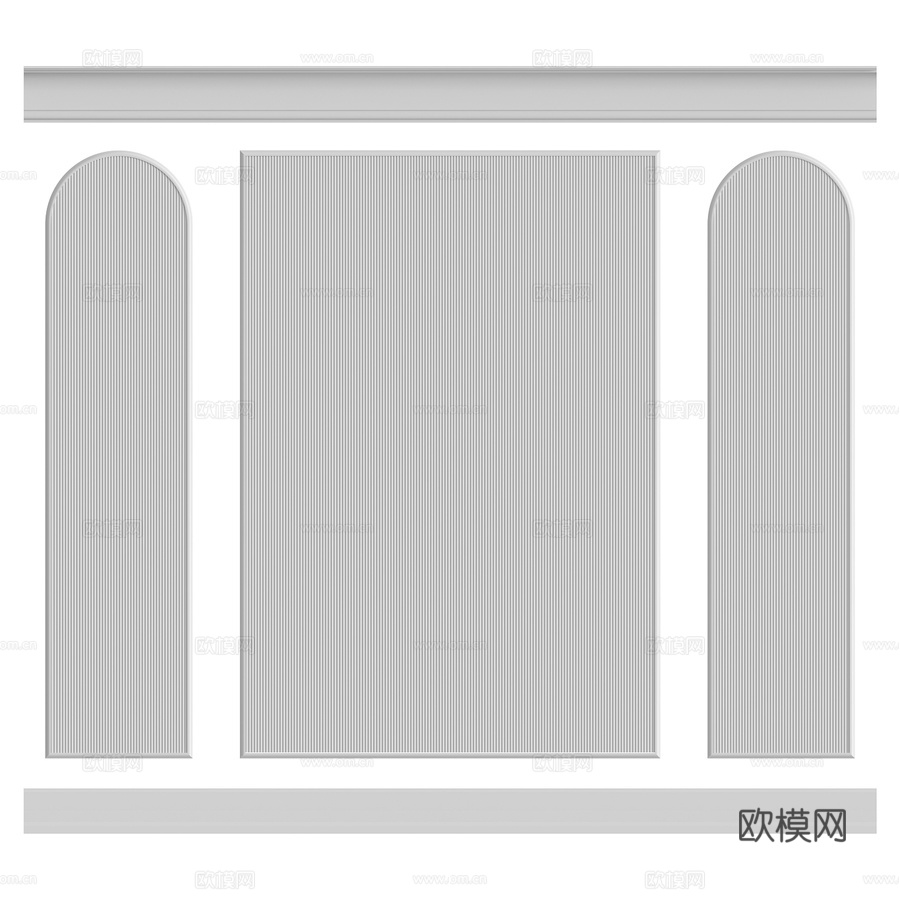 墙面组合 #1243d模型下载