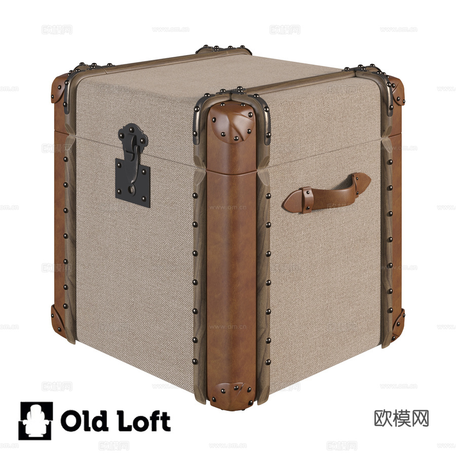 OM罗宾逊亚麻布与皮革储物柜3d模型下载