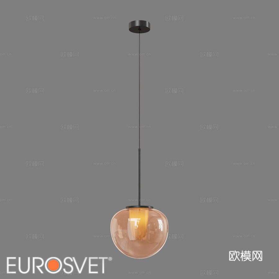 OM玻璃灯罩LED吊灯 Eurosvet 90323d模型下载