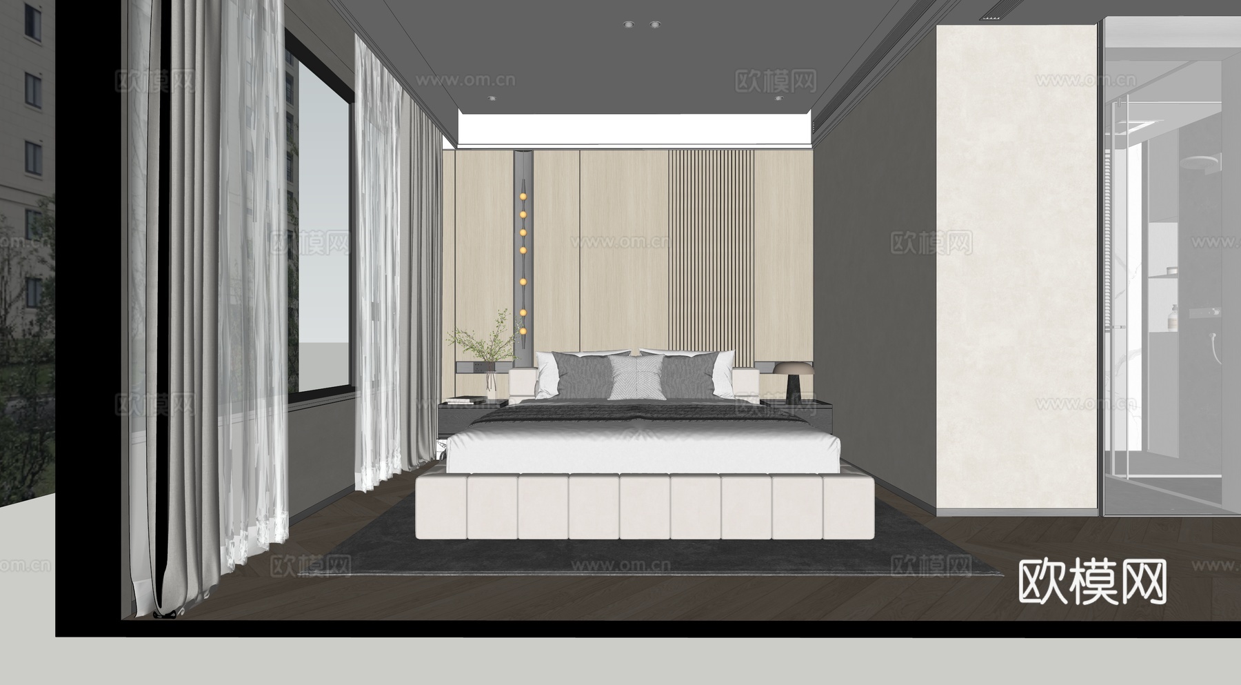 现代风格 卧室 主卧su模型
