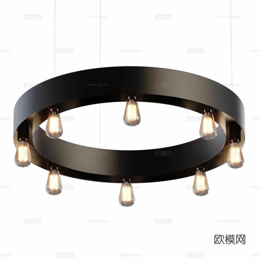 Ring Camelot吊灯配OM灯泡3d模型下载