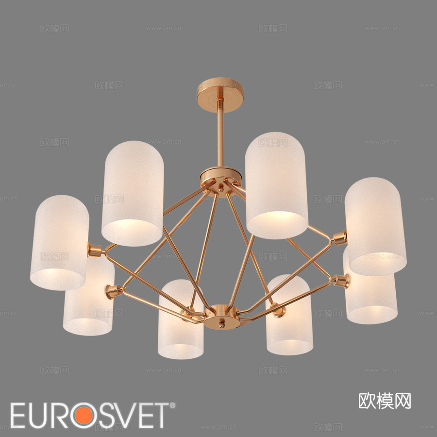 OM玻璃灯罩吊灯 Eurosvet 63d模型下载