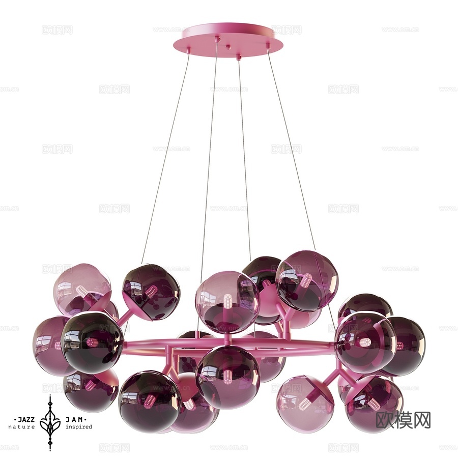 OM水晶吊灯Wild Grape from JazzJam3d模型下载