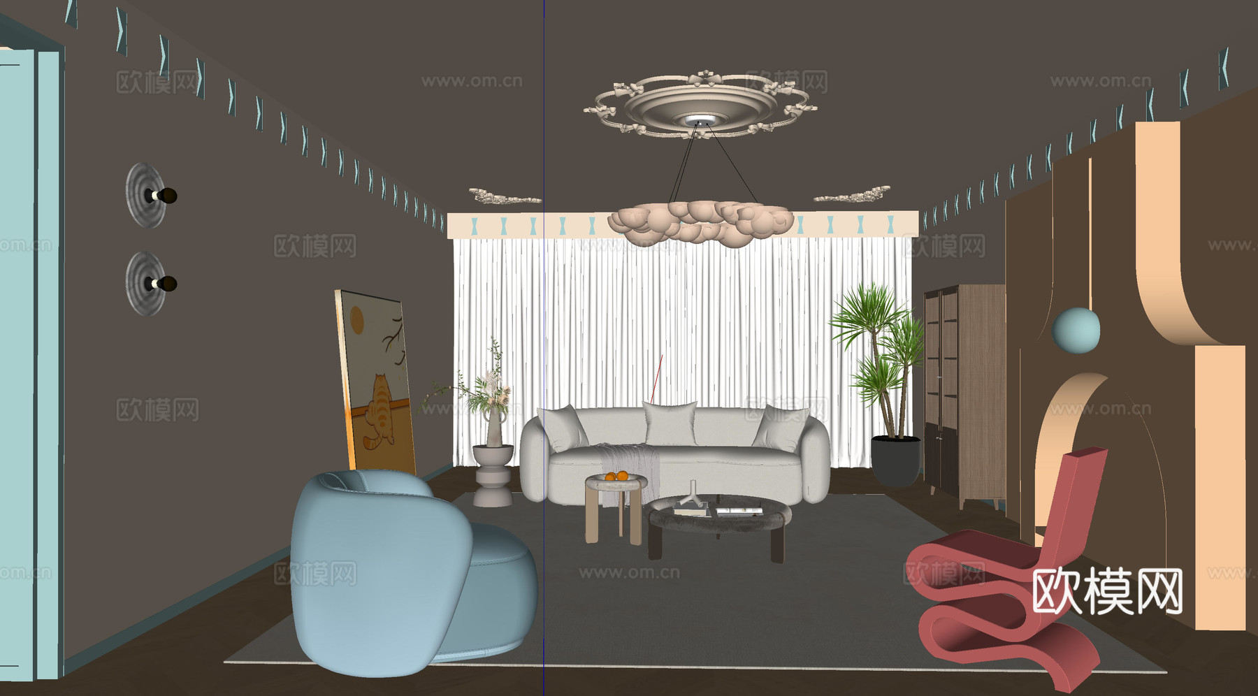 包豪斯客厅su模型