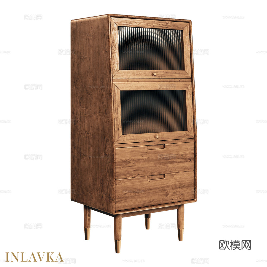OM 餐边柜 - 带抽屉和2扇门的橱柜3d模型下载