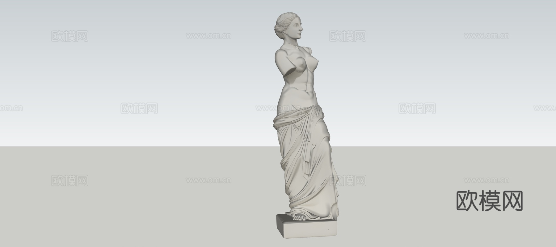 雕塑女人艺术su模型
