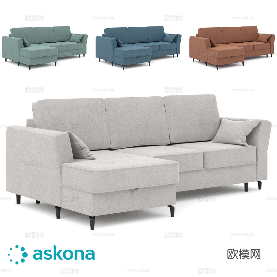 Harper转角沙发3d模型下载