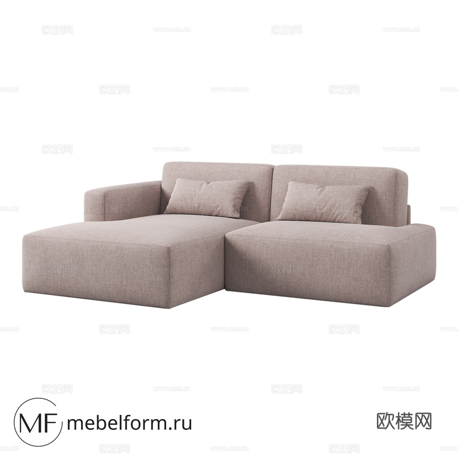 OM LOFT缝线款沙发 0233d模型
