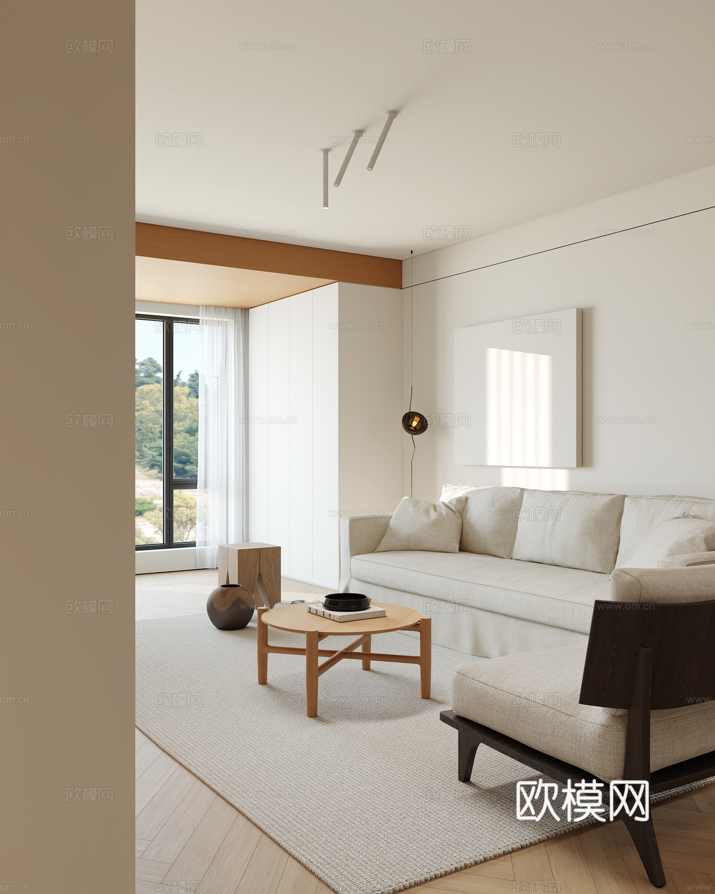 原木风客餐厅su模型