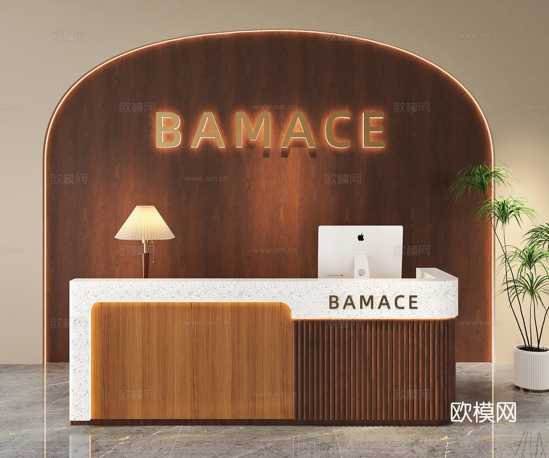 办公前台 酒店前台 美容院前台 民宿前台 服装店收银台su模型