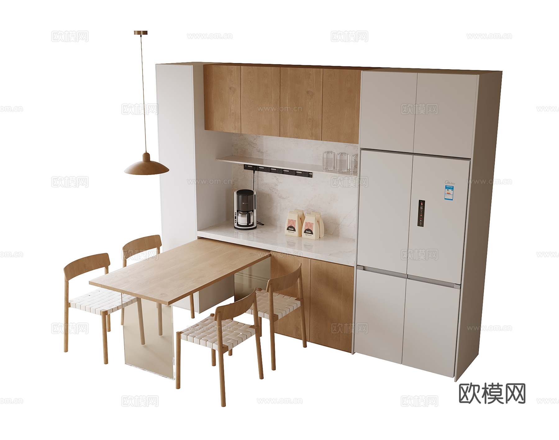 现代餐桌椅 餐椅 餐桌su模型