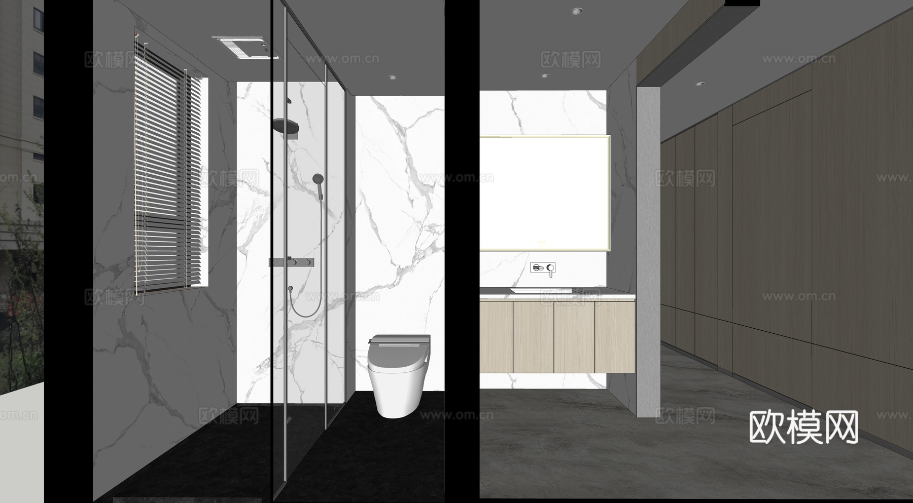 卫生间 洁具 卫浴 现代风格su模型