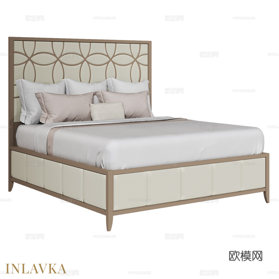 OM 180 200现代风格床3d模型