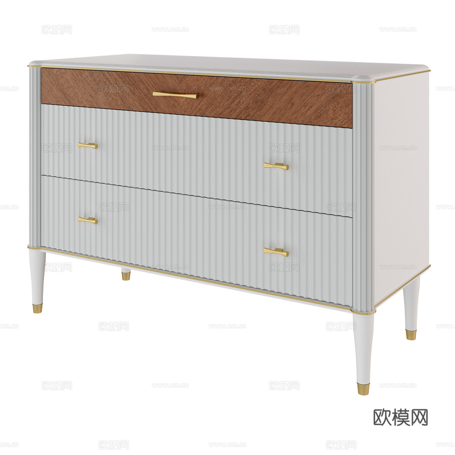 OM 阿雷佐双抽屉柜3d模型下载