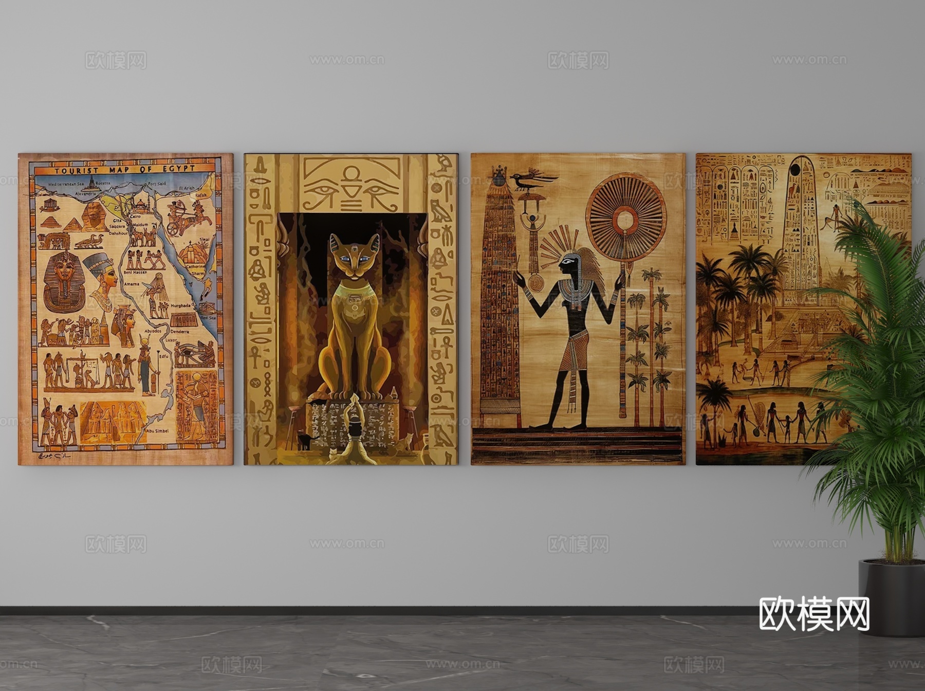 现代挂画3d模型下载