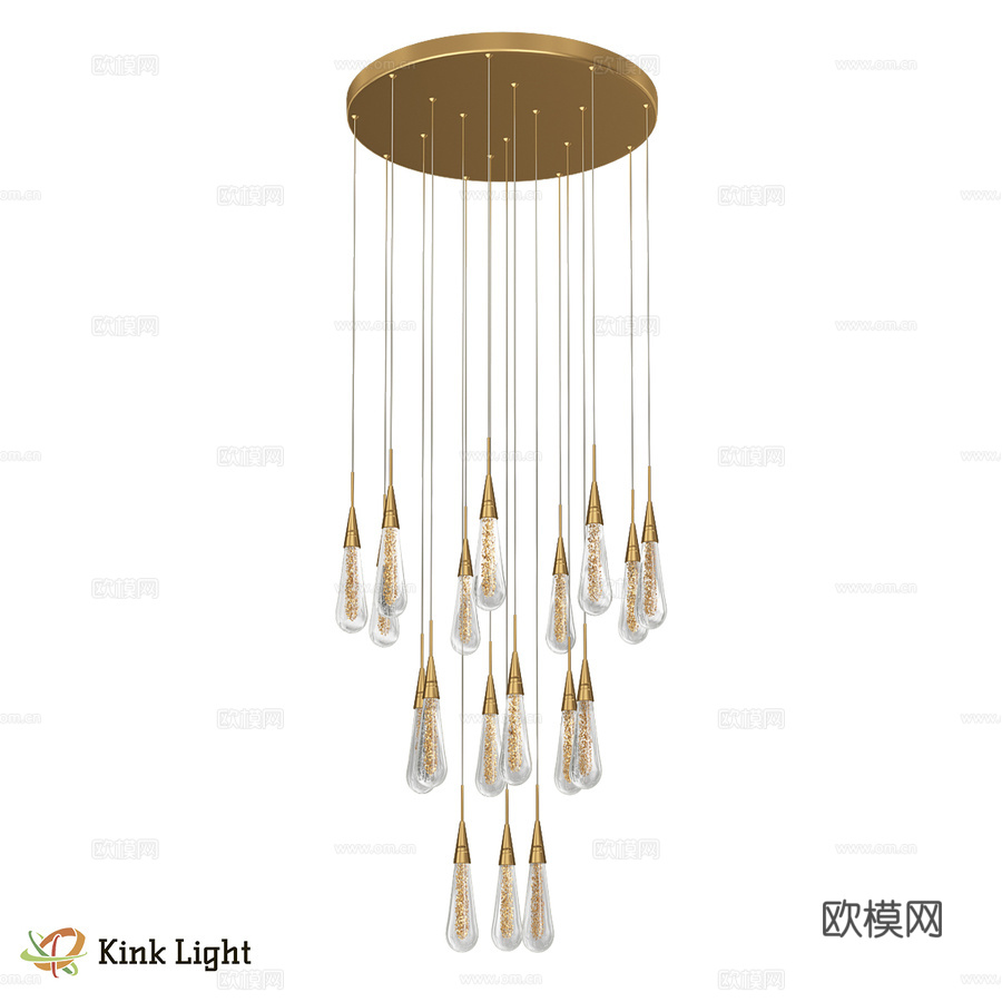 吊灯古塔黄铜 07861-18A,36 OM3d模型下载