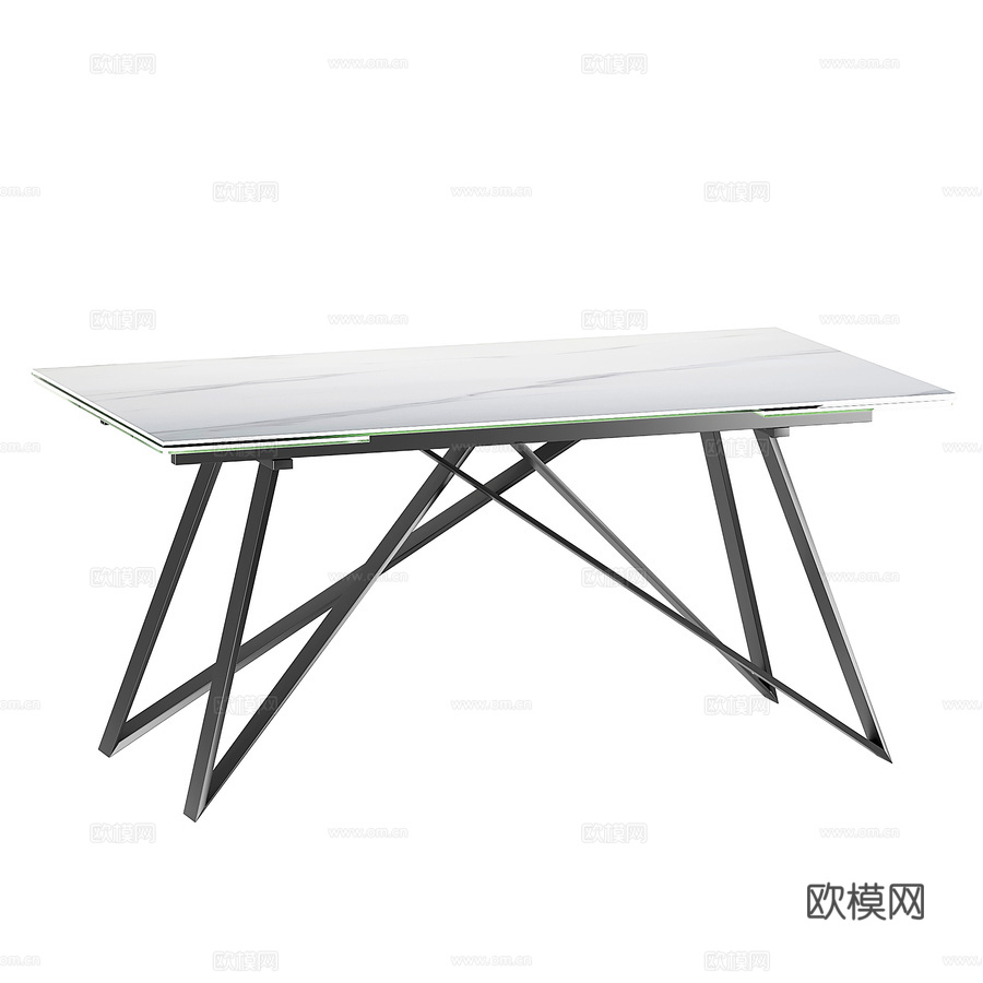 OM餐桌T 334伸缩款160-240x903d模型下载