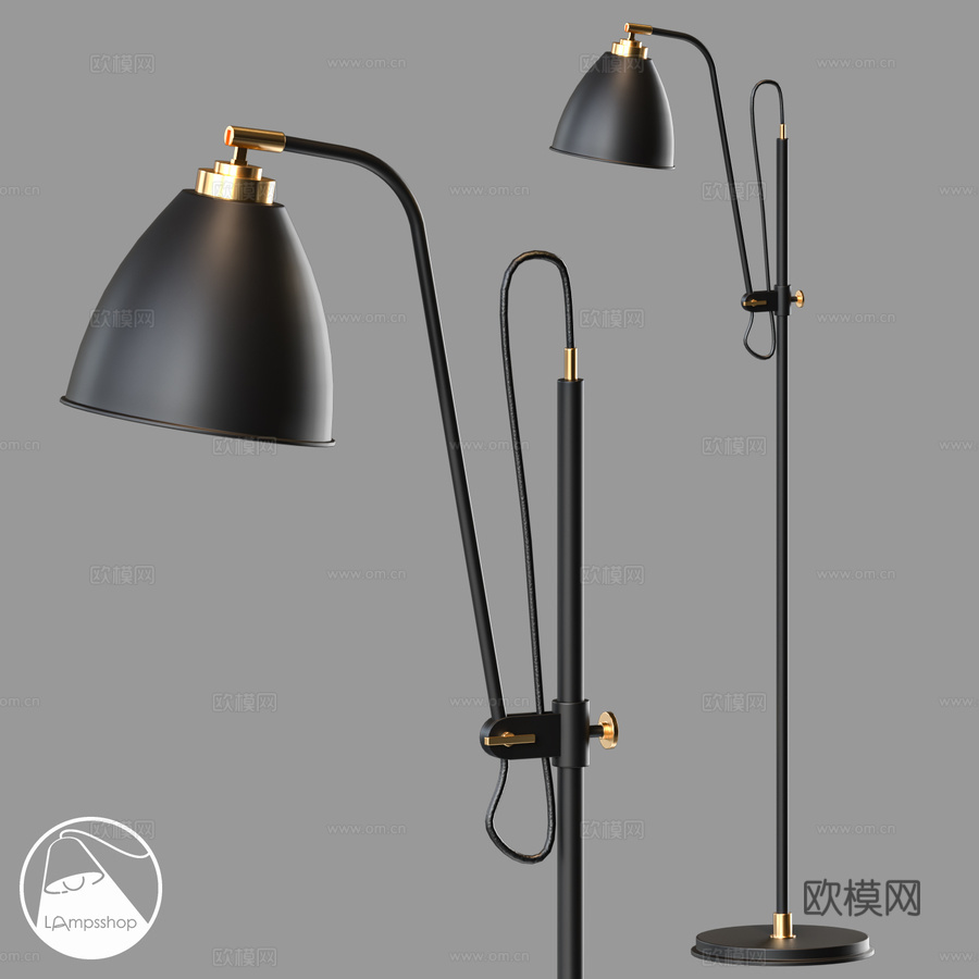 LampsShop.ru T6144 落地灯 黑色长矛款3d模型下载