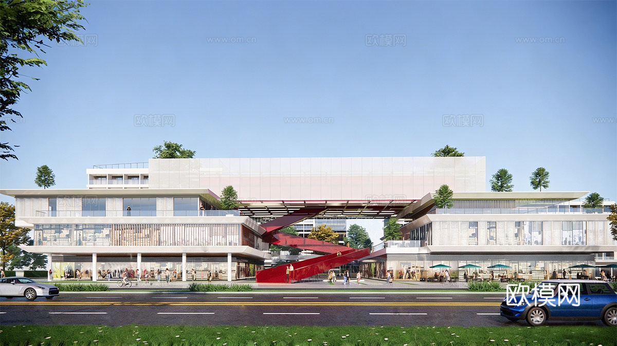 现代文化馆 建筑 地方文化馆 产业中心 科技馆建筑su模型su模型