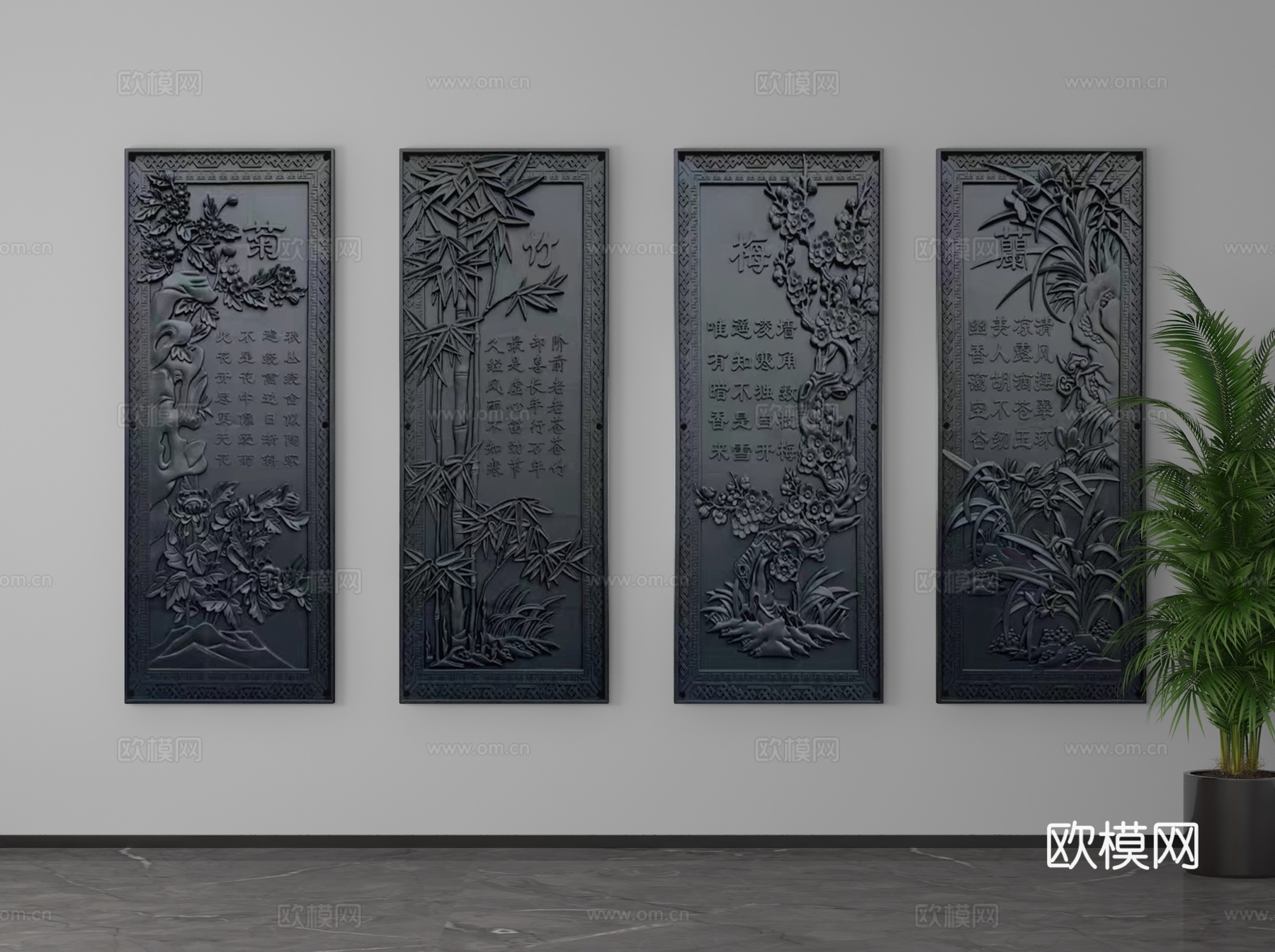 现代挂画3d模型下载