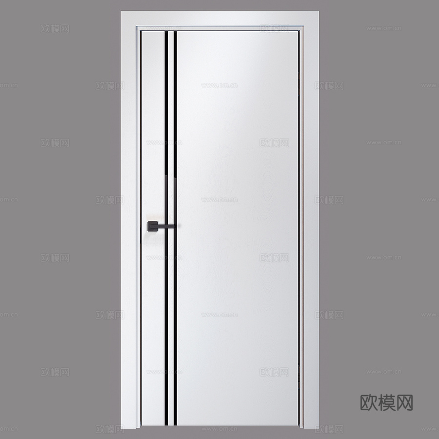 CARDA系列室内门 R-5款 白蜡木白3d模型