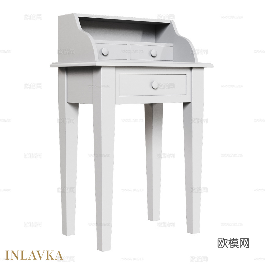 OM经典风格直腿书桌3d模型下载