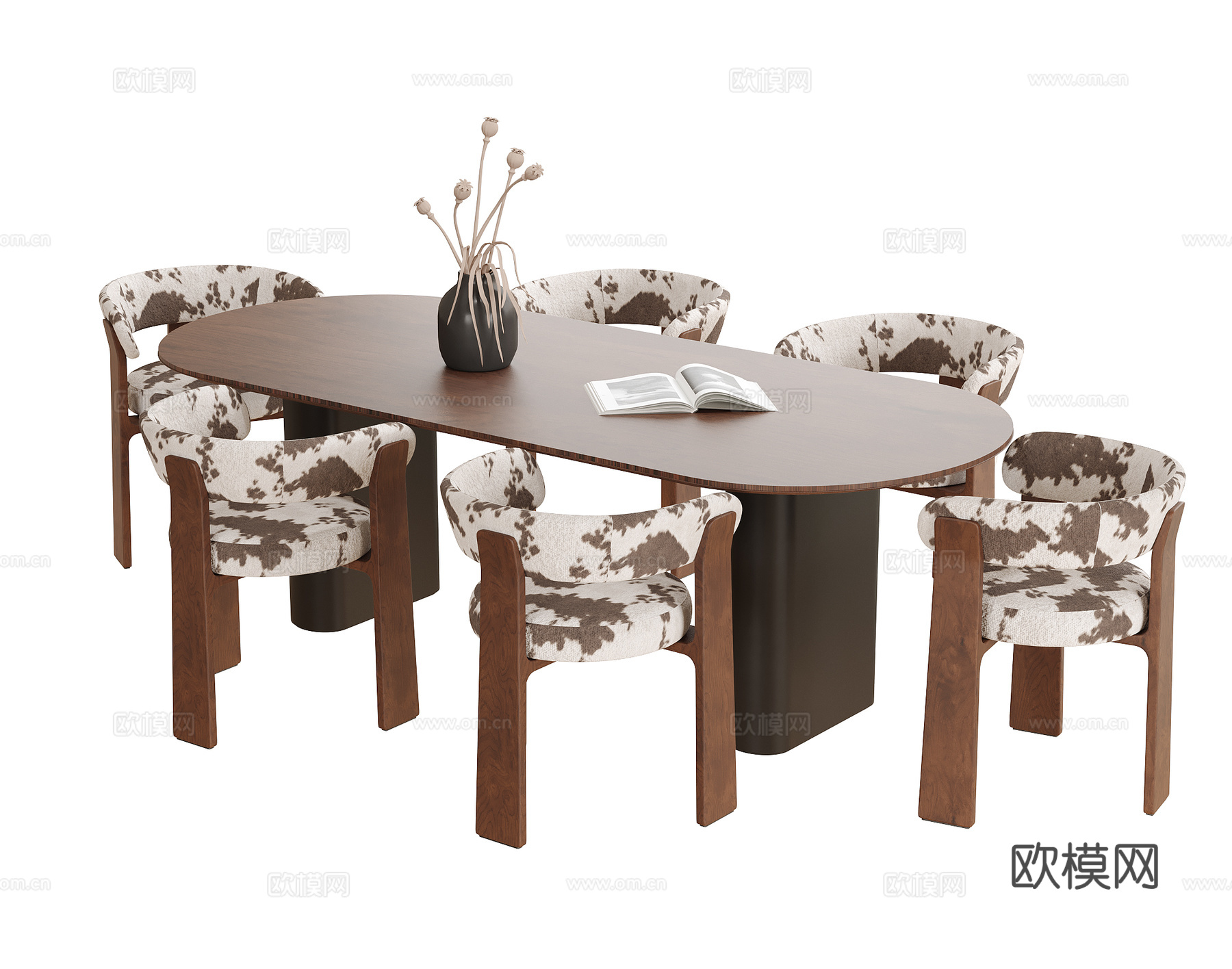 现代餐桌椅 餐椅 餐桌su模型