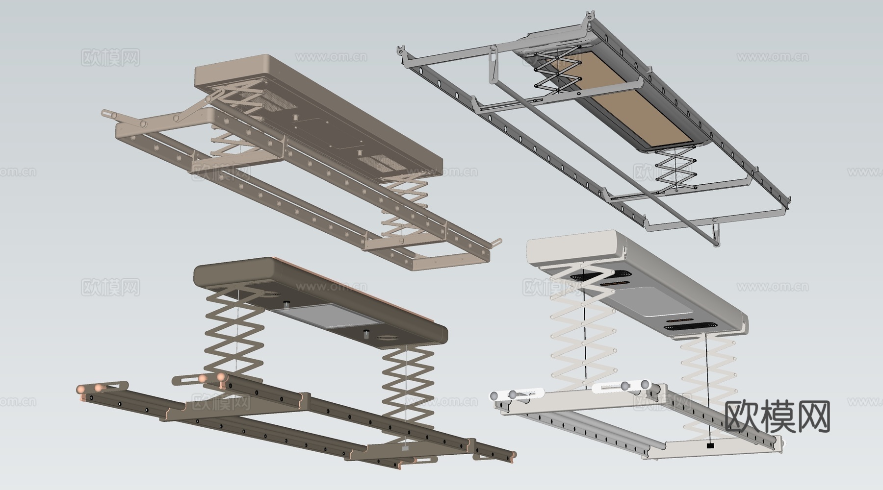 现代电动晾衣架 折叠晾衣架su模型
