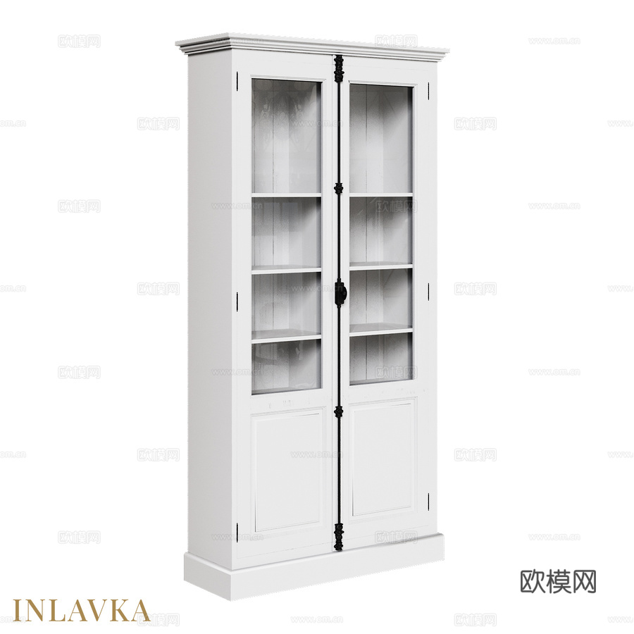 OM经典款窄型展示柜3d模型下载