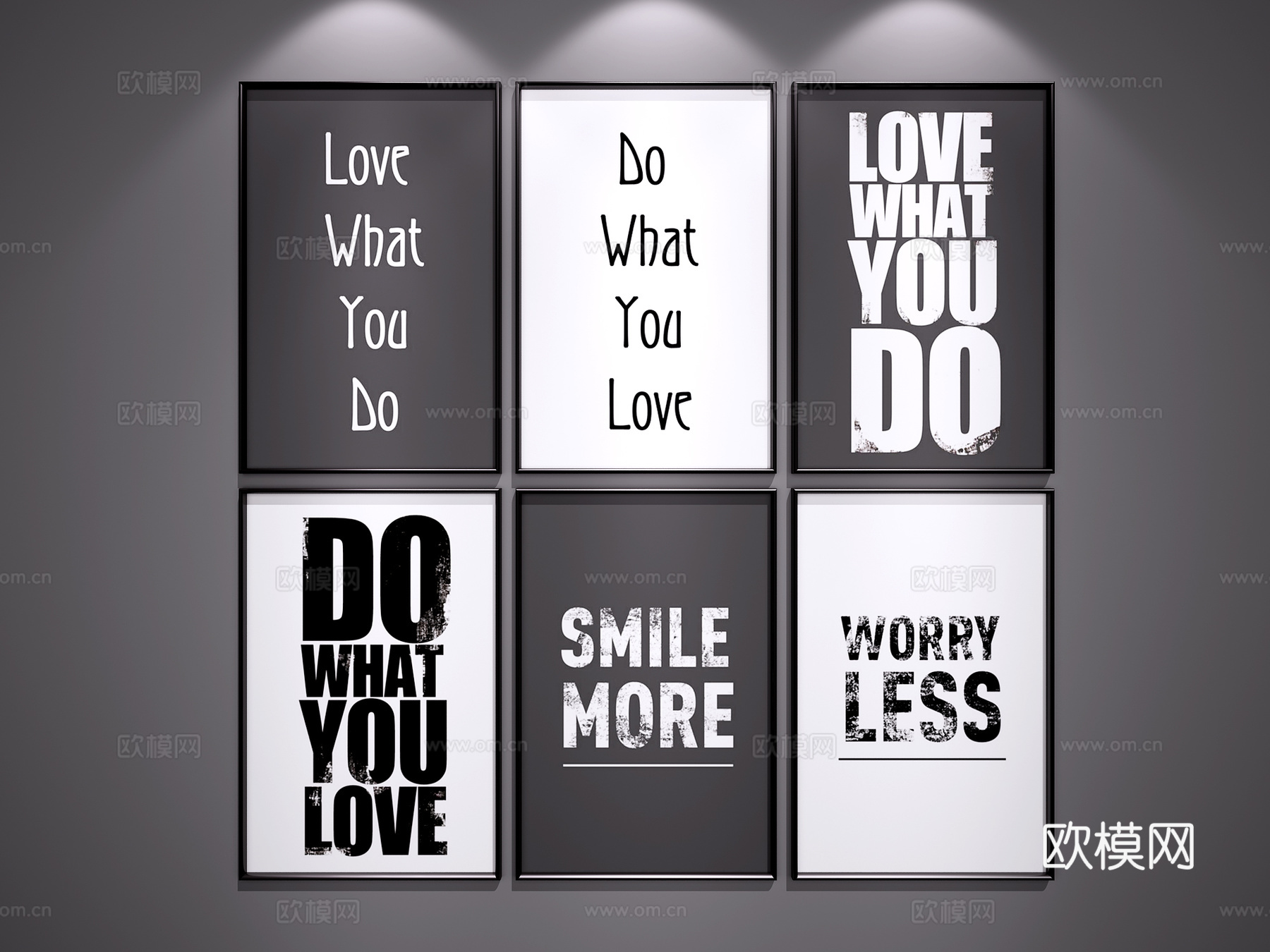 现代挂画 现代装饰画 北欧挂画 北欧装饰画3d模型下载（渲染图2）