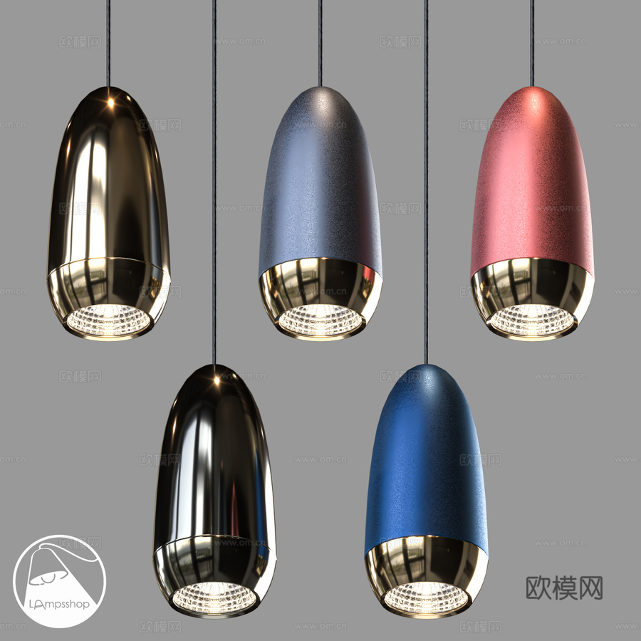 LampsShop.ru PDL2492 彩色吊灯3d模型下载