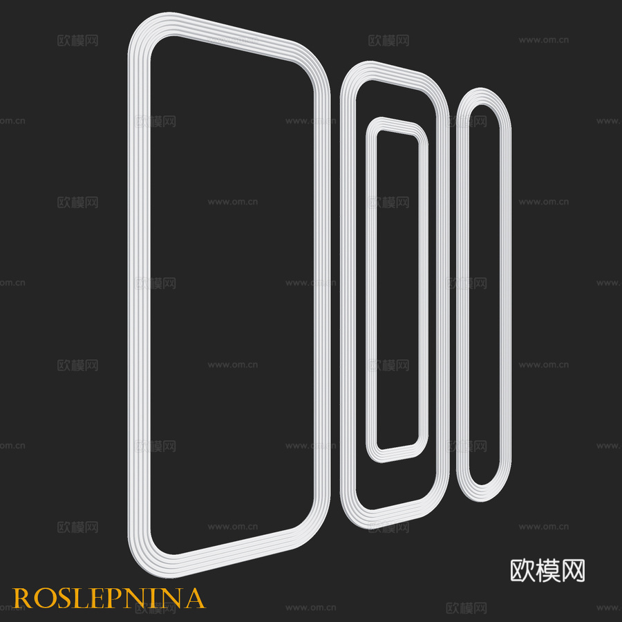 RosLepnina出品KAROLINA系列4-5-6号灯框3d模型下载