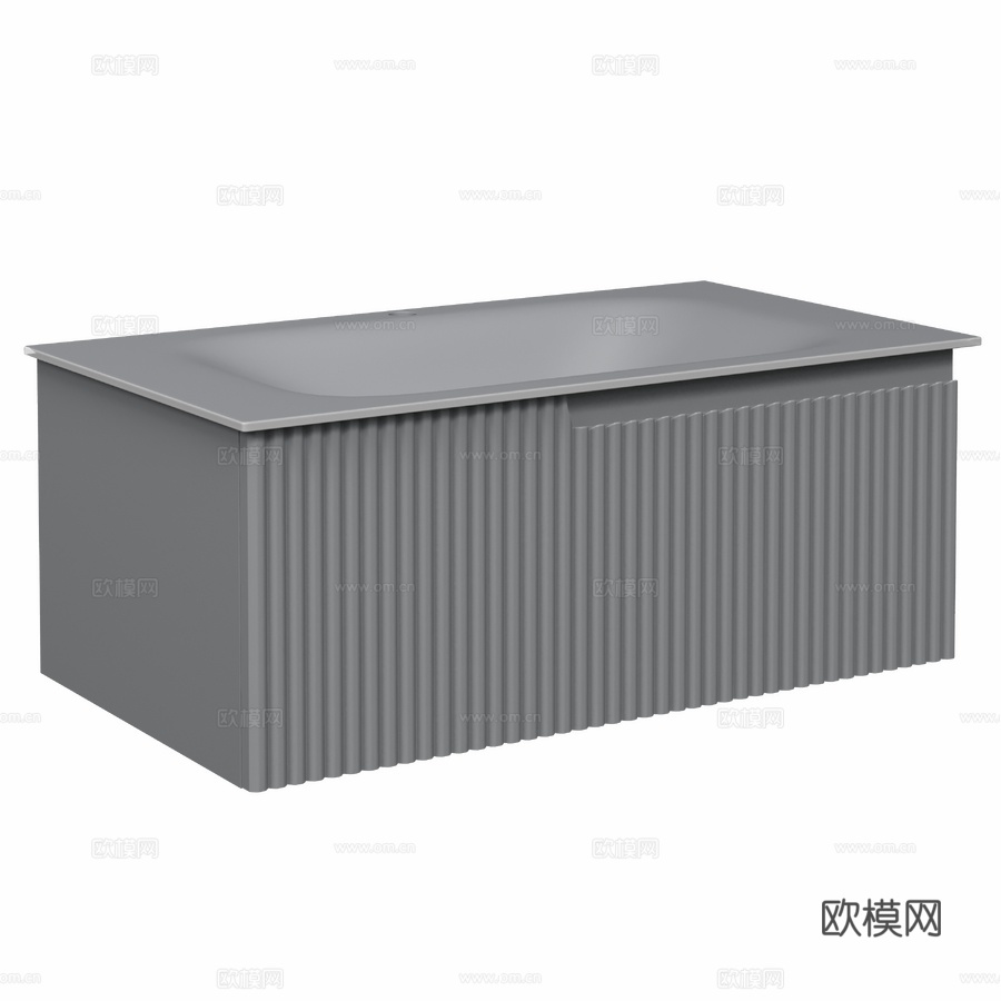 OM 带洗脸盆柜 STWORKI Vestfall 90 灰3d模型下载