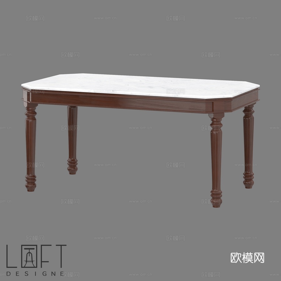 LoftDesigne 61701 款餐桌3d模型下载