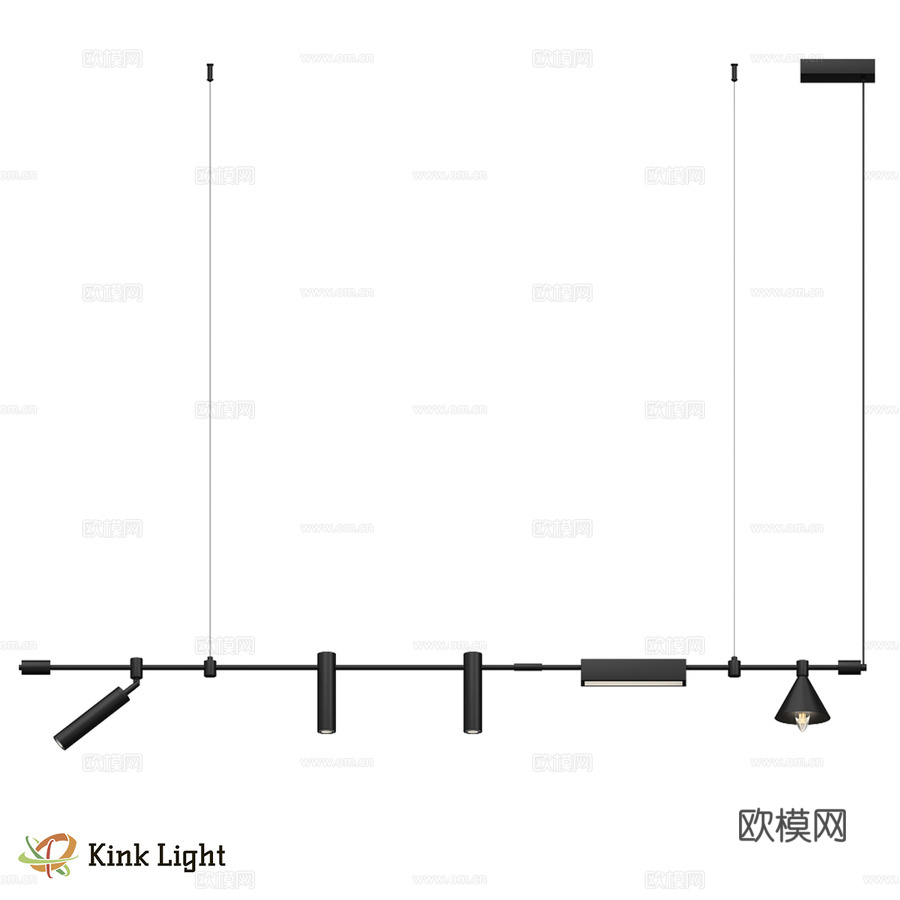 悬挂灯 黑色 07616-180L,19 OM3d模型下载