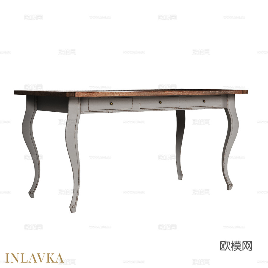 OM书桌160x80乡村风格款3d模型下载