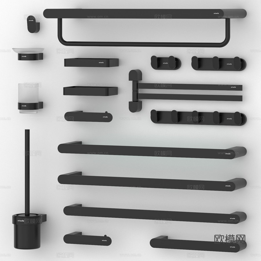 Artwelle Schwar卫浴配件系列3d模型下载