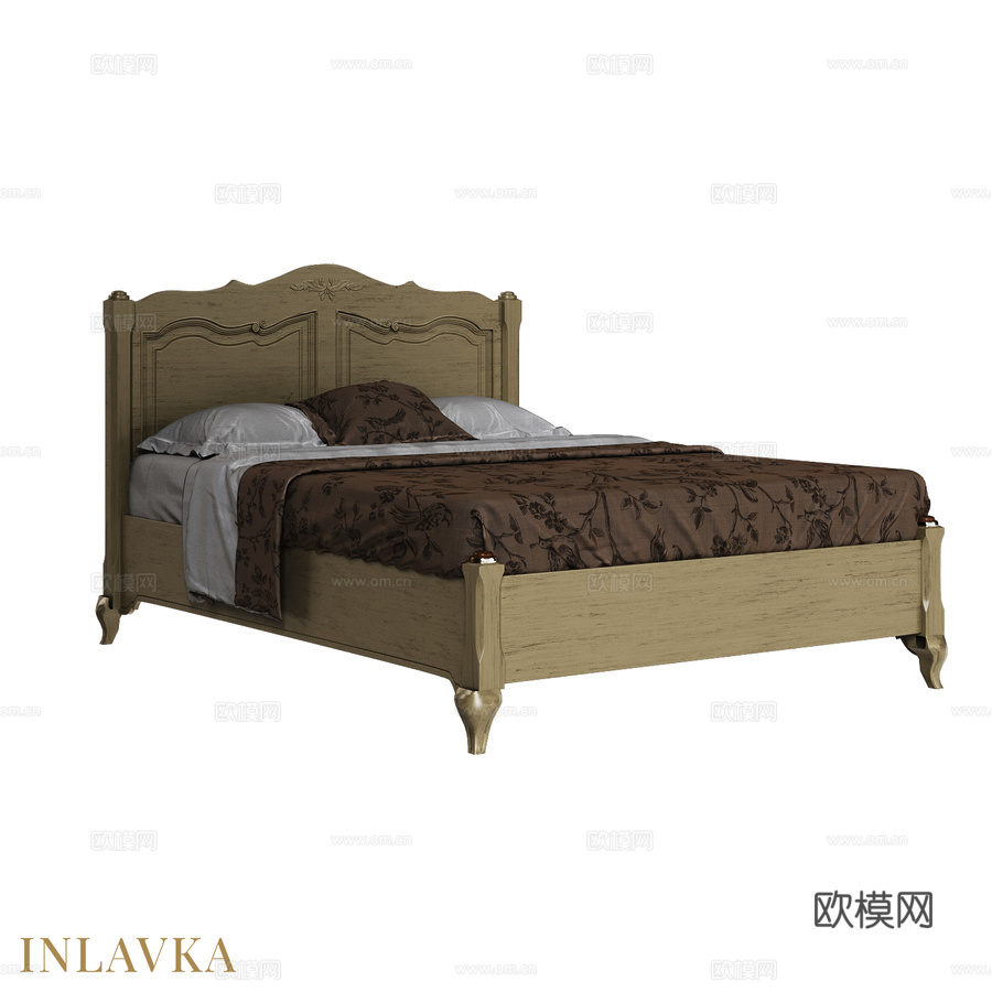 OM床140x190经典款低脚板3d模型下载