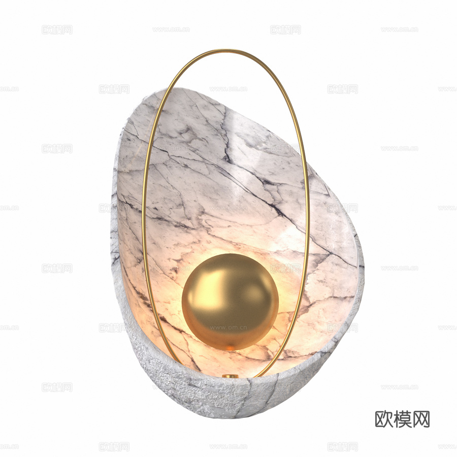 OM壁灯Delight系列珍珠白黑3d模型下载