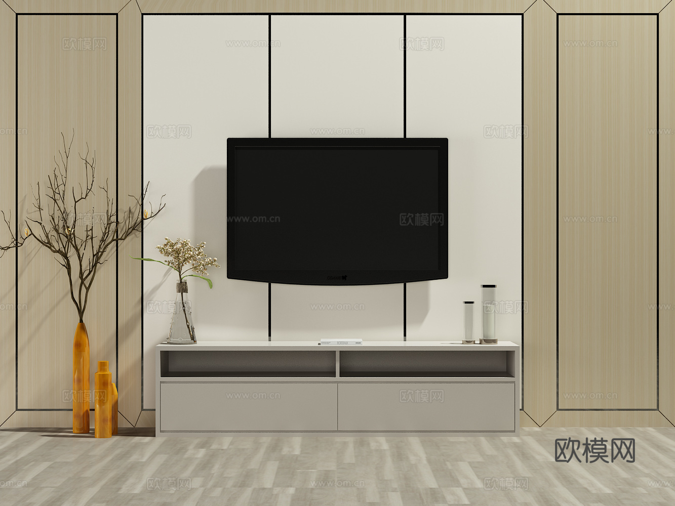 北欧电视3d模型下载（渲染图2）