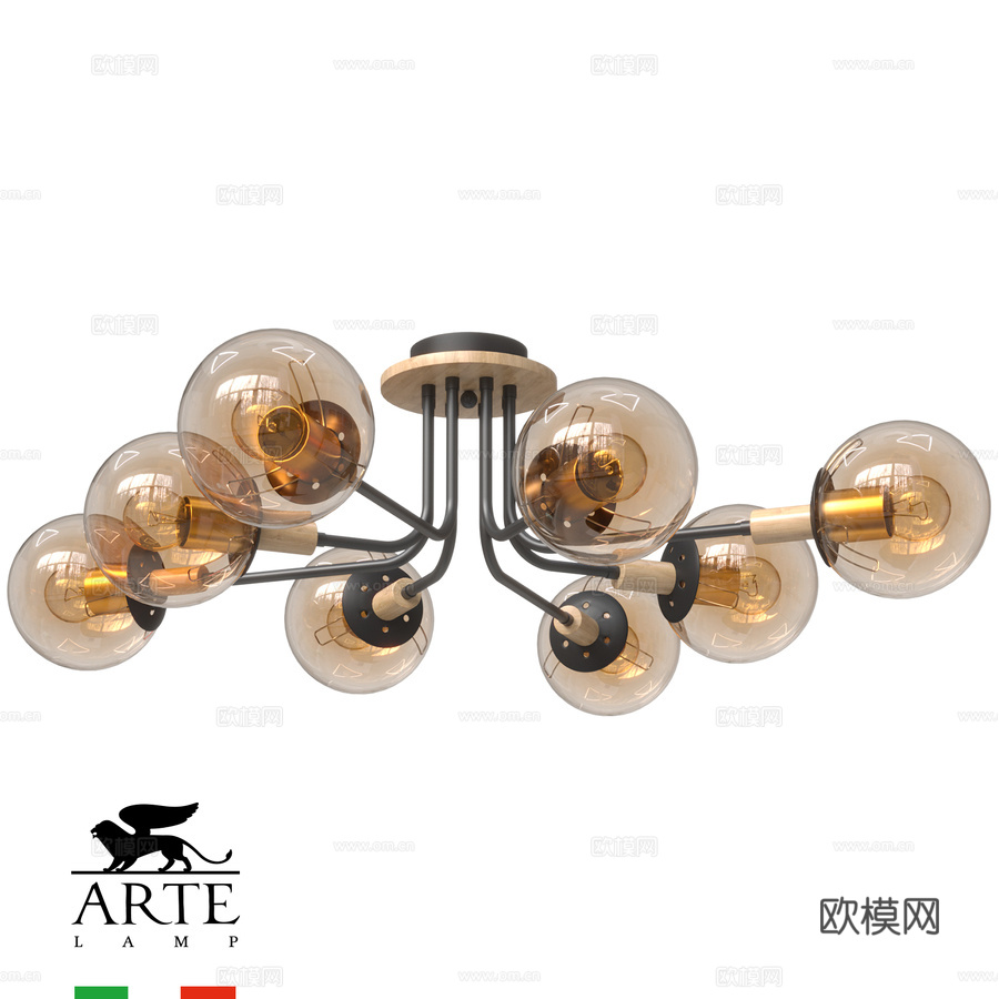 ARTE灯具OM A2716PL-8BK3d模型下载