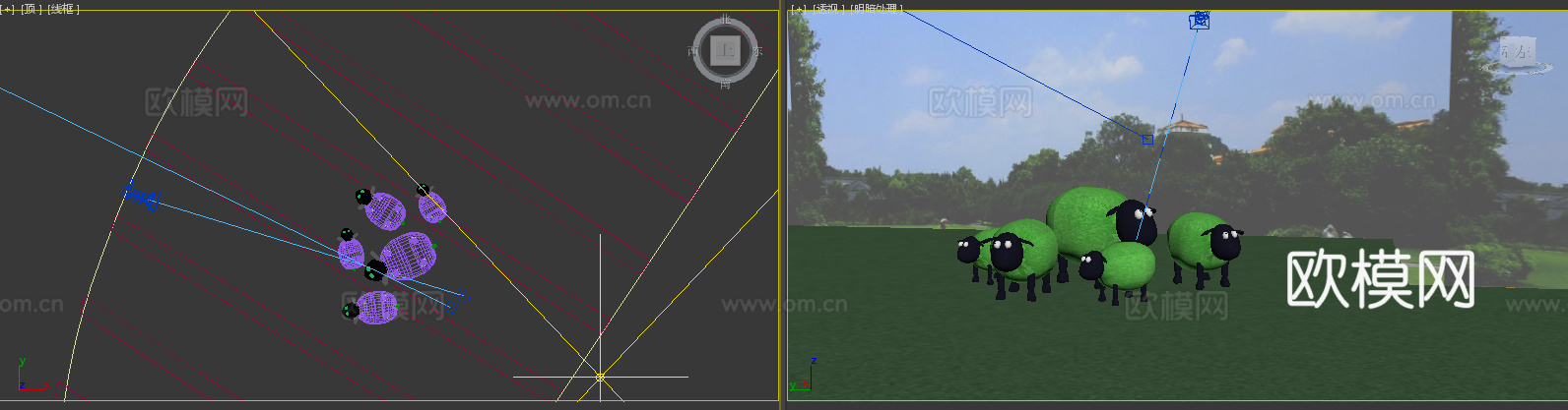 小羊肖恩 创意花园 动物雕塑户外 小羊肖恩 庭院园林景观3d模型下载（渲染图2）