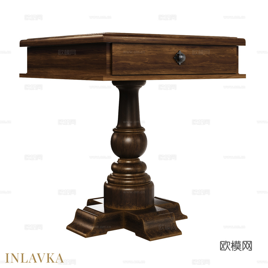 OM美式带抽屉咖啡桌3d模型下载