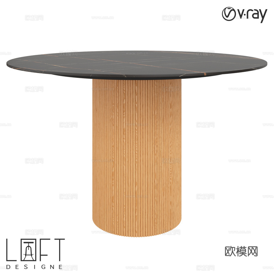LoftDesigne 60120 型号餐桌3d模型下载