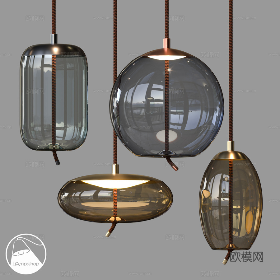LampsShop.ru PDL2097 结形吊灯 Brok3d模型下载